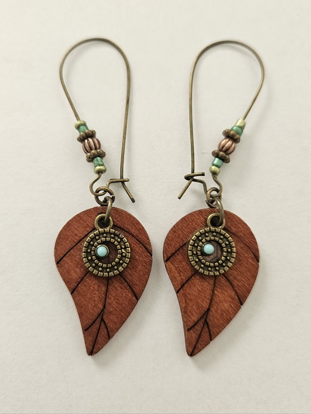 NWT Bohemian Drop Earrings in Brown Turquoise Western Feminine Festival